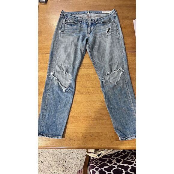 RAG & BONE DISTRESSED BLUE JEANS WOMENS SIZE 28 - Picture 1 of 13